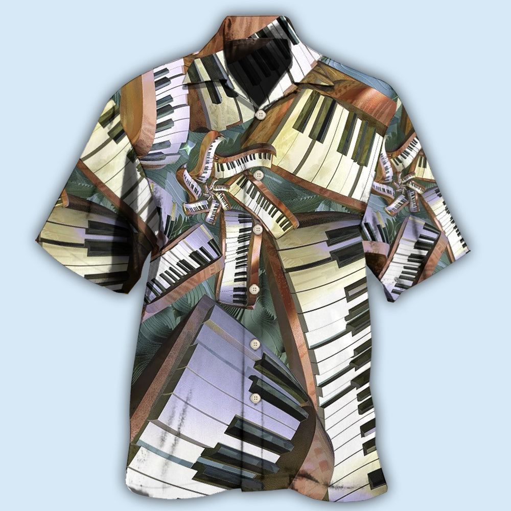 Vintage Piano Hawaiian Shirt For Beach Days, Summer Outings, And Thoughtful Gift Giving