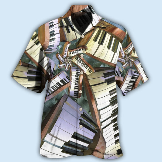 Vintage Piano Hawaiian Shirt For Beach Days, Summer Outings, And Thoughtful Gift Giving