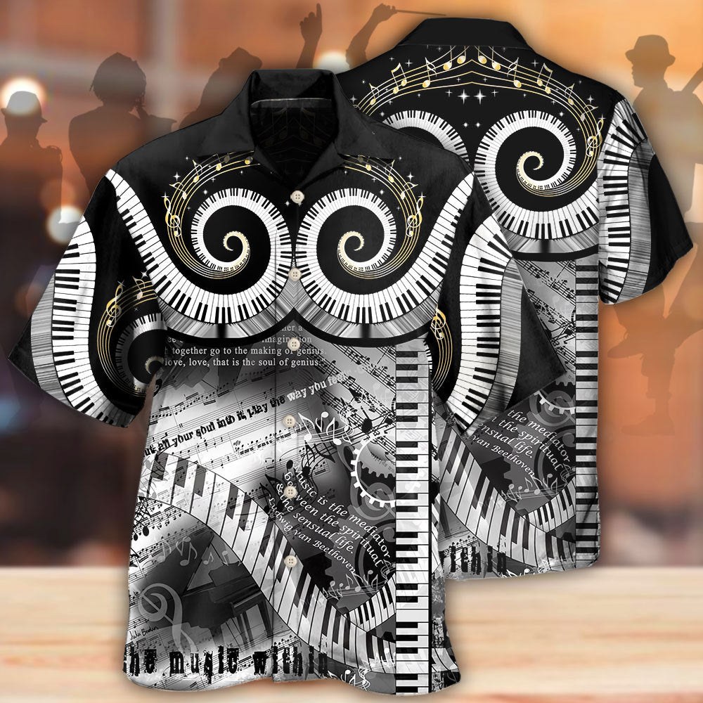 Piano Music Hawaiian Shirt For Music Fans, Resort Parties, And Warm Weather Events