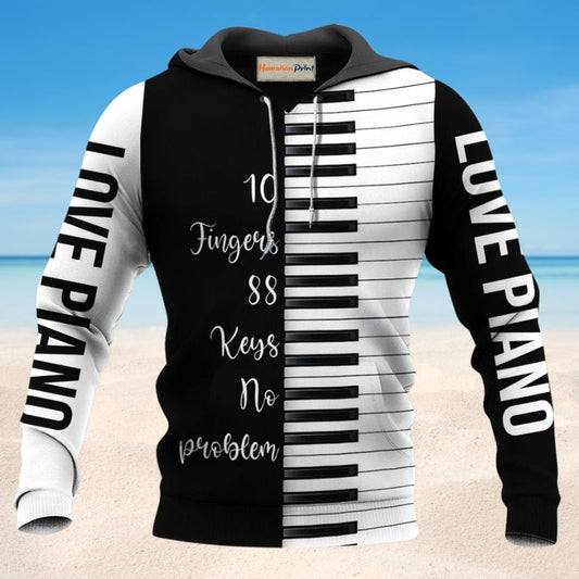 Piano Ten Fingers Eighty Eight Keys Hoodie For Festival Outfits Music Events And Relaxed Daily Style