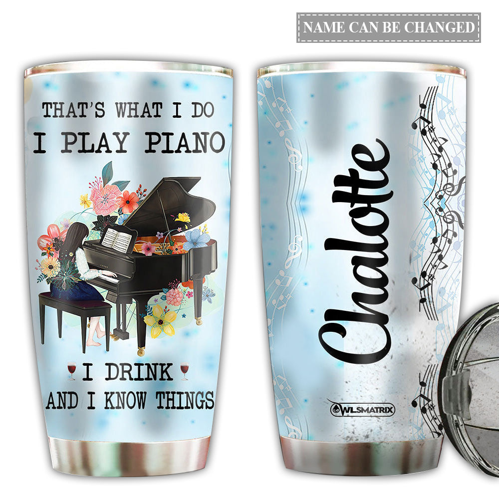 Piano I Play Piano Personalized 20 Oz Tumbler For Coffee Travel And Daily Drinks