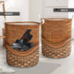 Piano Rattan Texture Laundry Basket For Room Home Organizer