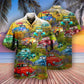 Floral Car Pickup Trucks Roll Field Hawaiian Shirt Design Detail For Beach Days And Holiday Travel