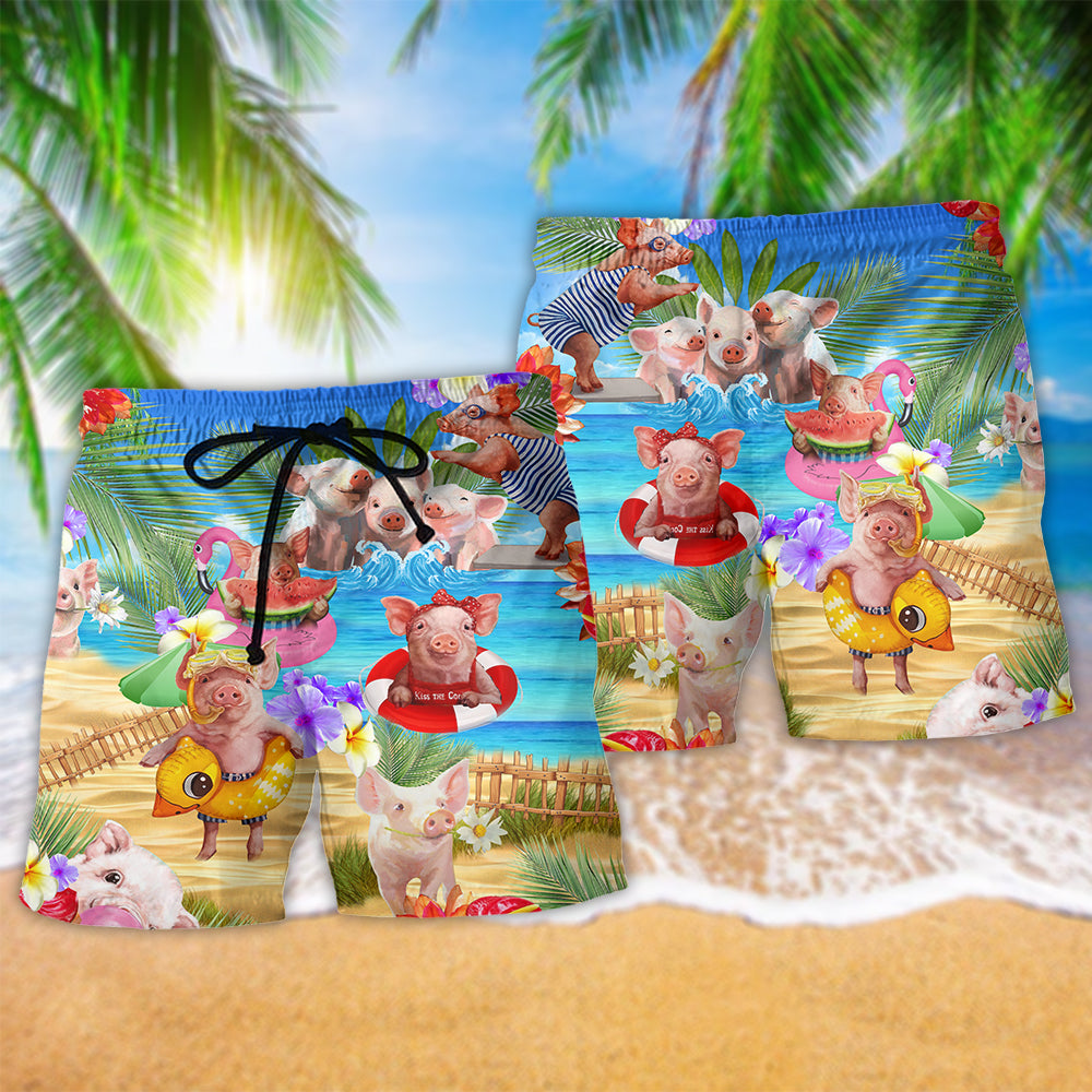 Chill Pig Beach Shorts Pattern Detail For Resort Wear And Lightweight Summer Style