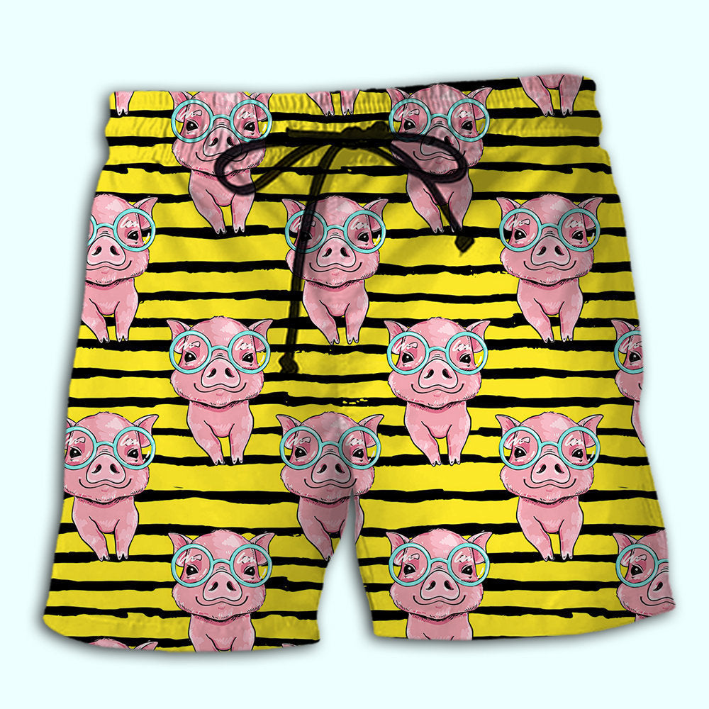 Cute Pig Cartoon Fun Beach Shorts For Sunny Holidays And Comfortable Daily Styling