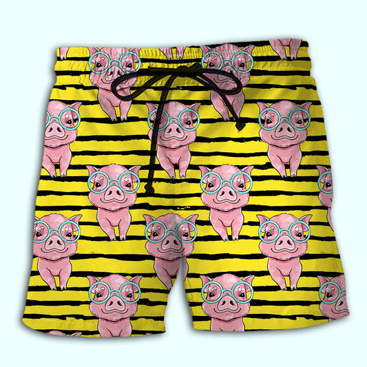 Cute Pig Cartoon Fun Beach Shorts For Sunny Holidays And Comfortable Daily Styling