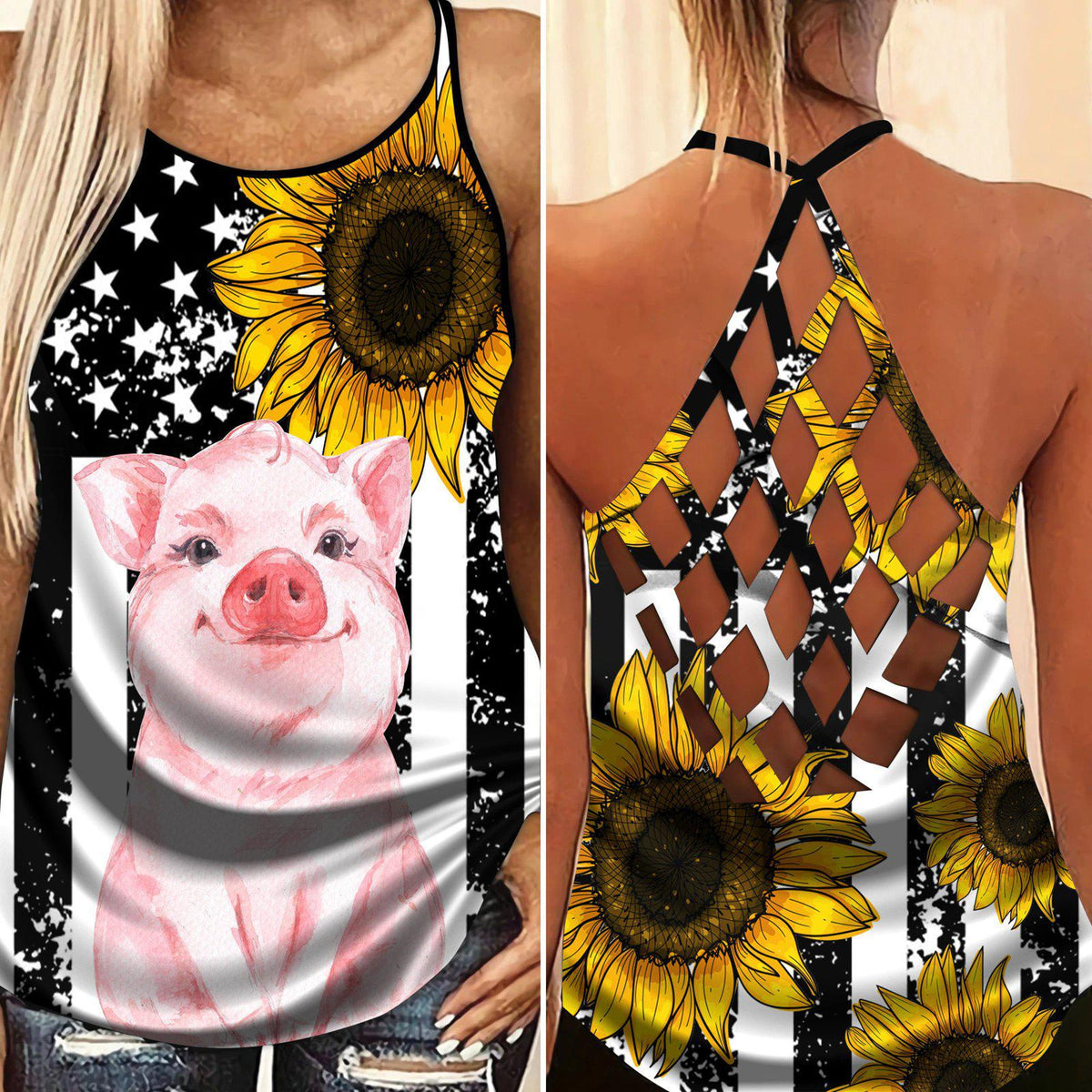 Pig Farm Hollow Tank Top For Yoga Workouts And Casual Wear