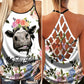 Cows Love Farm Hollow Tank Top For Yoga Workouts And Casual Wear