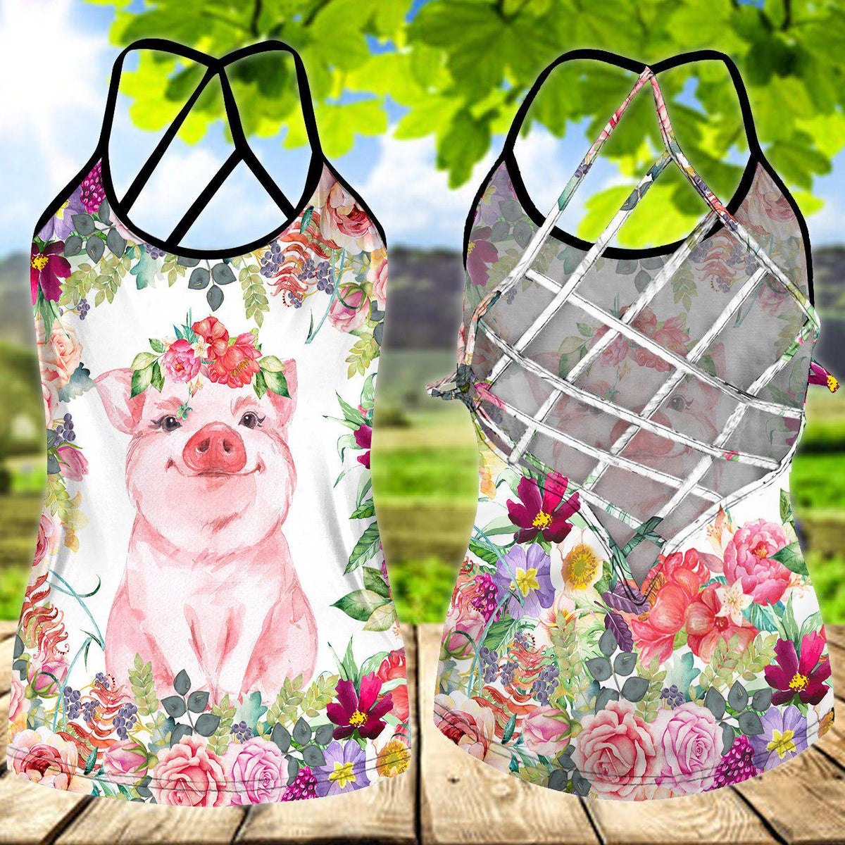 Pig Loves Farm Hollow Tank Top For Yoga Workouts And Casual Wear