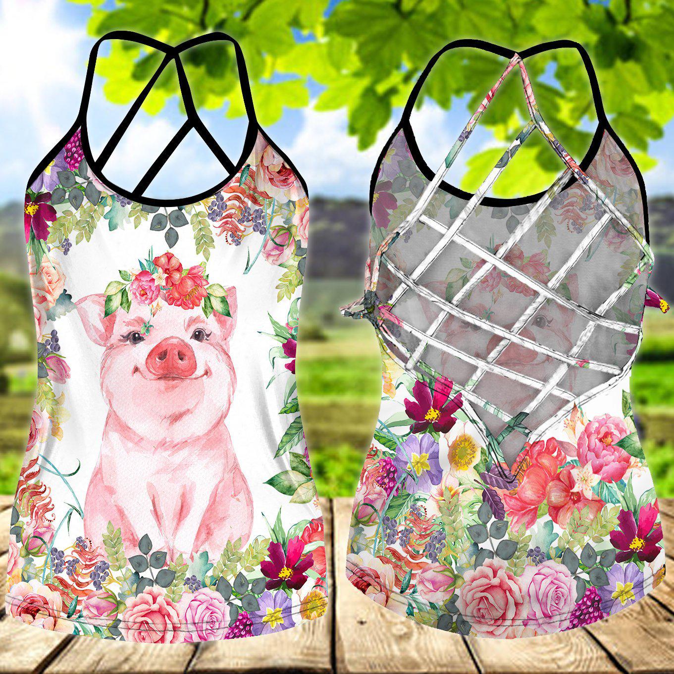 Pig Loves Farm Hollow Tank Top For Yoga Workouts And Casual Wear