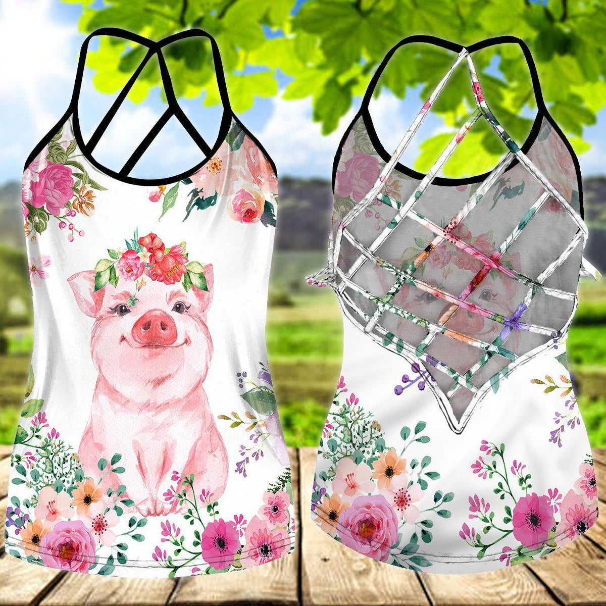 Pig Loves Farm Hollow Tank Top For Workout Classes And Daily Wear
