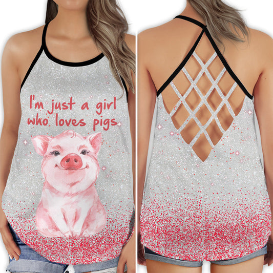 Girl Who Loves Pigs Farm Charm Hollow Tank Top For Yoga Workouts And Casual Wear