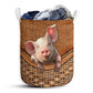 Pig Rattan Texture Laundry Basket For Bathroom Bedroom Storage