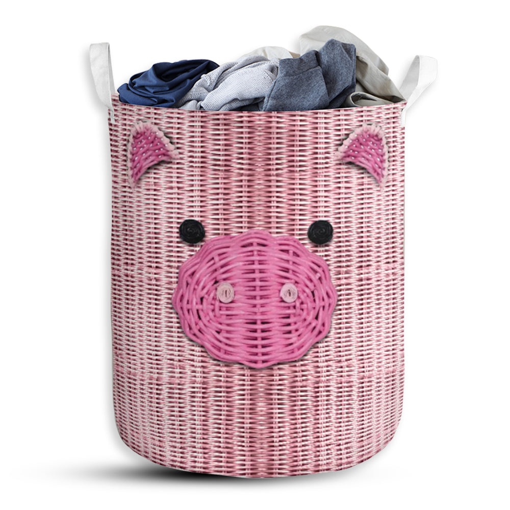 Pig Wicker Lovely Style Laundry Basket For Bathroom Bedroom Storage