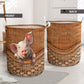 Pig Rattan Texture Laundry Basket For Room Home Organizer