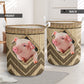 Pig Wicker Texture Hole Laundry Basket For Room Home Organizer