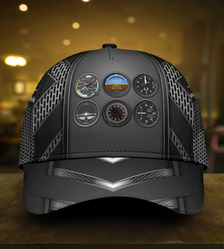 Pilot Silver Pattern Aviation Classic Cap For Outdoor Activities Weekend Trips And Casual Wear