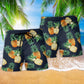 Pineapple Tropical Summer Fruit Beach Shorts Pattern Detail For Holiday Travel And Comfortable Resort Style