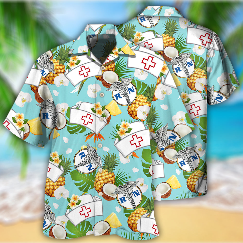 Pineapple Hospital Nurse Hawaiian Shirt For Beach Days, Summer Outings, And Thoughtful Gift Giving