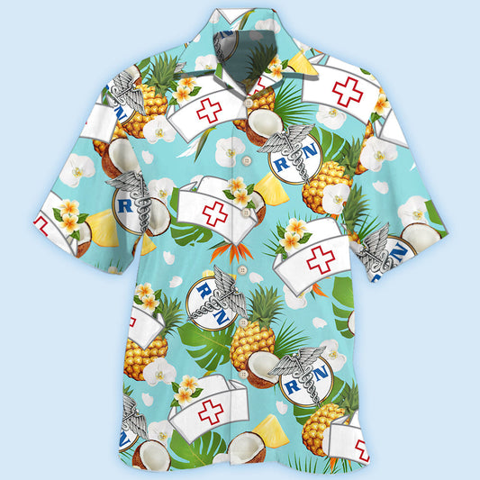 Pineapple Hospital Nurse Hawaiian Shirt For Beach Days, Summer Outings, And Thoughtful Gift Giving