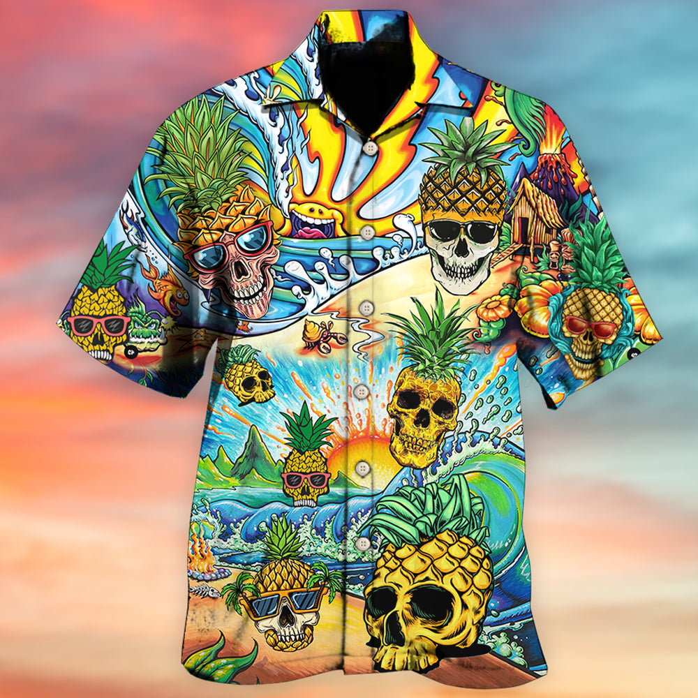Fruit Pineapple Summer Hawaiian Shirt Design View For Resort Travel And Thoughtful Gifting