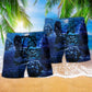 Pirate Ship Moonlight Beach Shorts Design Detail For Resort And Beach Day Style