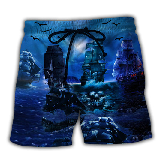 Ocean Pirate Beach Shorts For Holiday Cruises And Easy Warm Weather Wear