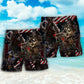 Pirate Skeleton USA Flag Celebration Beach Shorts Design View For Summer Events And Coastal Getaways