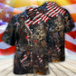 Nautical Pirate Skeleton USA Flag Independence Day Hawaiian Shirt Artwork Detail For Tropical Trips And Casual Outings