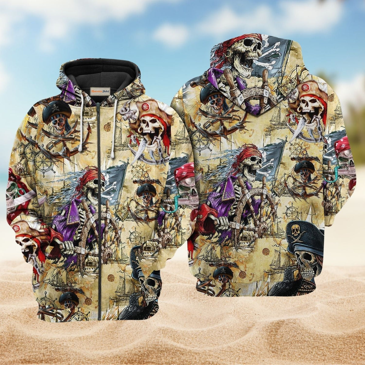 Pirate Skull Adventure Hoodie For Alternative Events Seasonal Outings And Gift Ideas