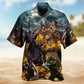 Pirate Skull Treasure Hunting Hawaiian Shirt For Resort Trips, Coastal Parties, And Warm Weather Style
