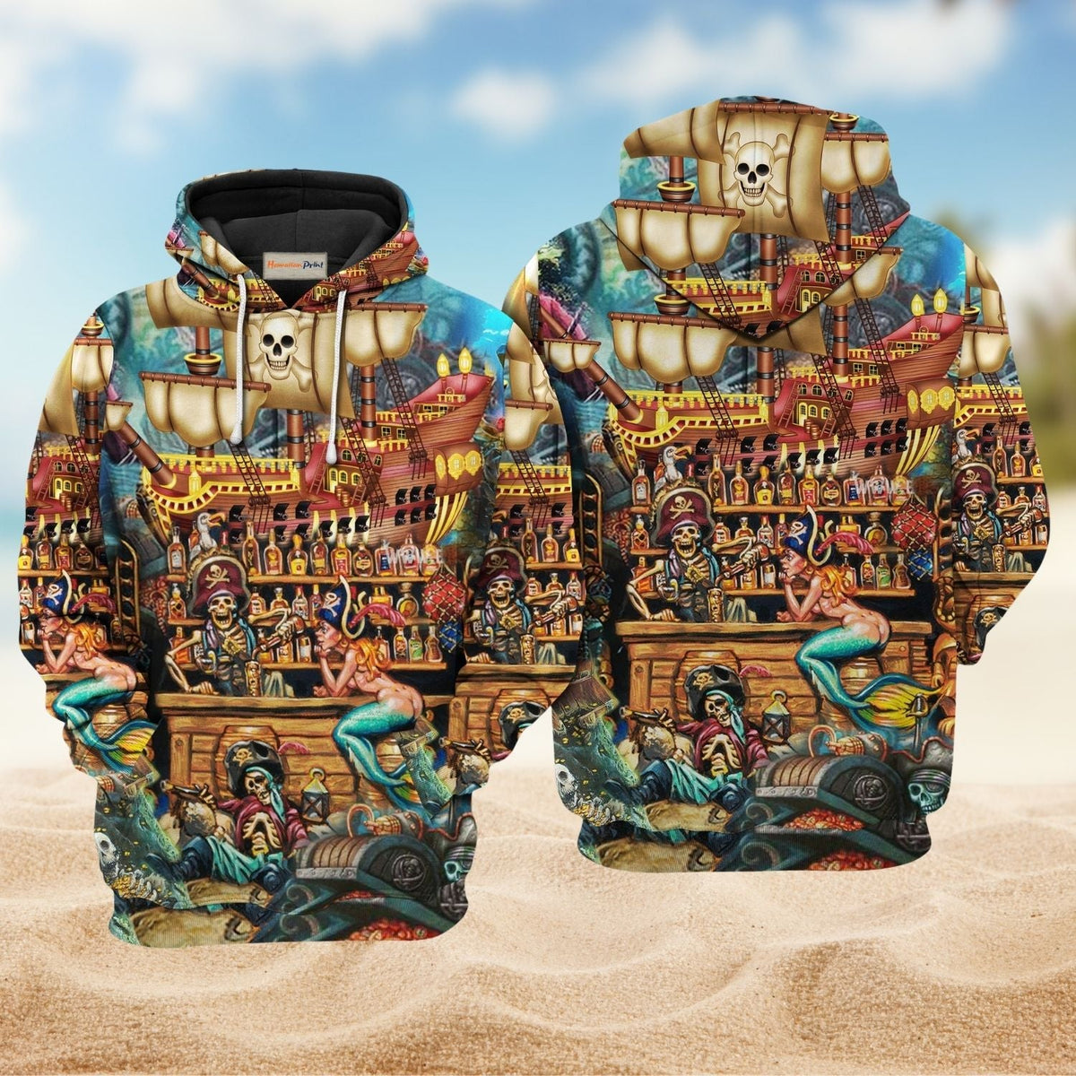 Pirate Skull Wine Bar Hoodie For Gothic Streetwear Night Events And Bold Everyday Style