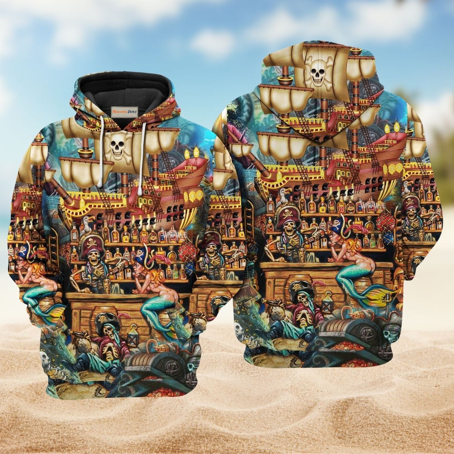 Pirate Skull Wine Bar Hoodie For Gothic Streetwear Night Events And Bold Everyday Style