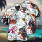 White Ship Nautical Pirate Anchor Hawaiian Shirt For Vacation Days And Relaxed Coastal Outings