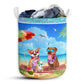 Dog Pitbull Beach Summer Laundry Basket For Bathroom Bedroom Storage