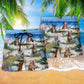 Pitbull Blue Summer Beach Shorts Artwork Detail For Casual Warm Weather Outfits