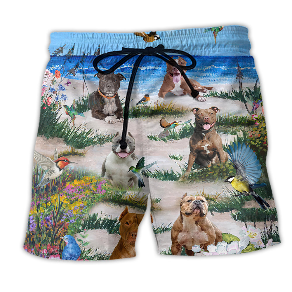 Pitbull Blue Summer Beach Shorts For Poolside Relaxation And Summer Adventures