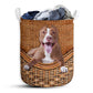 Dog Pitbull Rattan Texture Laundry Basket For Bathroom Bedroom Storage