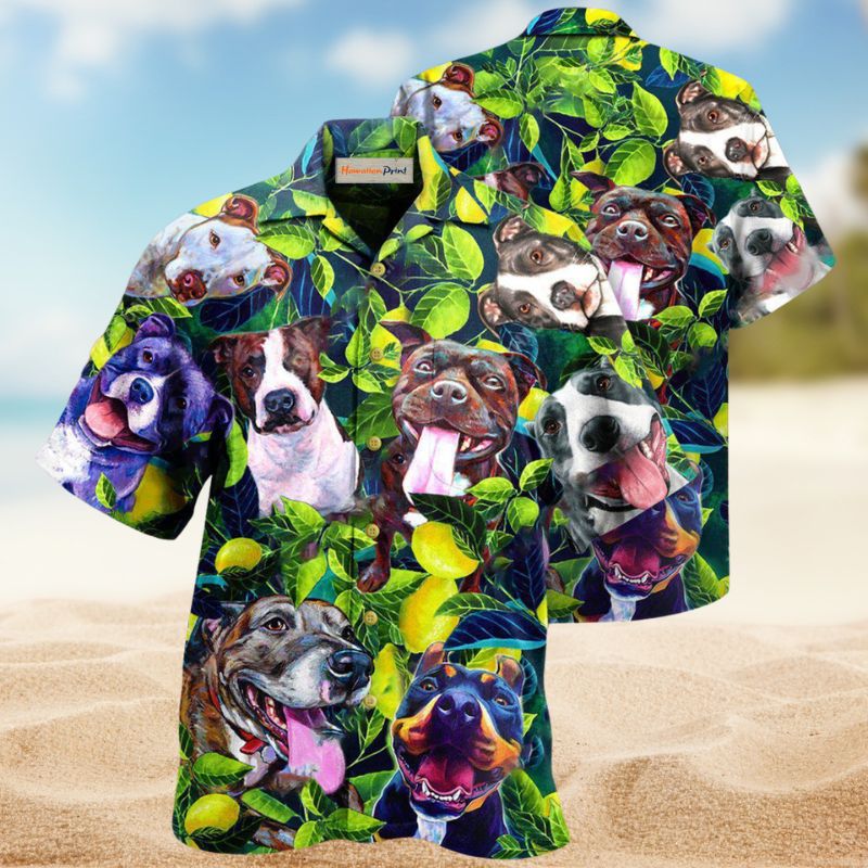 Pitbull Lemon Tree Hawaiian Shirt For Tropical Holidays, Outdoor Gatherings, And Everyday Comfort