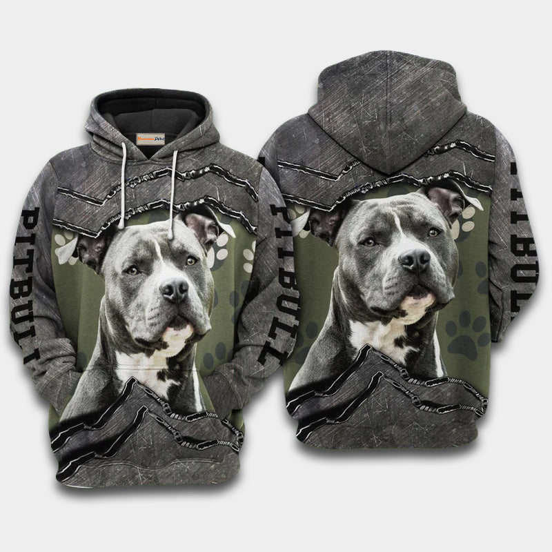 Pitbull Friend Hoodie For Nature Lovers Casual Travel And Comfortable Layering