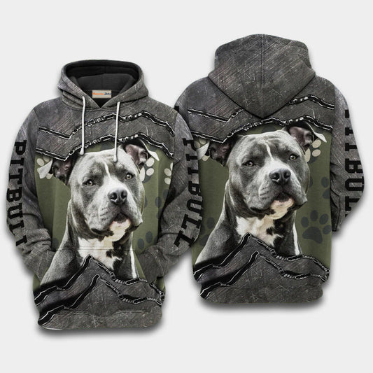 Pitbull Friend Dog Hoodie For Nature Inspired Streetwear Weekend Trips And Comfort
