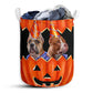 Dog Pitbull Pumpkin Painting Laundry Basket For Bathroom Bedroom Storage