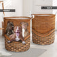 Dog Pitbull Love You Laundry Basket For Room Home Organizer