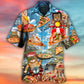 Funny Cat Pizza Hawaiian Shirt Design Detail For Beach Days And Holiday Travel