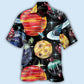 Black Planet Hawaiian Shirt Artwork Detail For Tropical Trips And Casual Outings