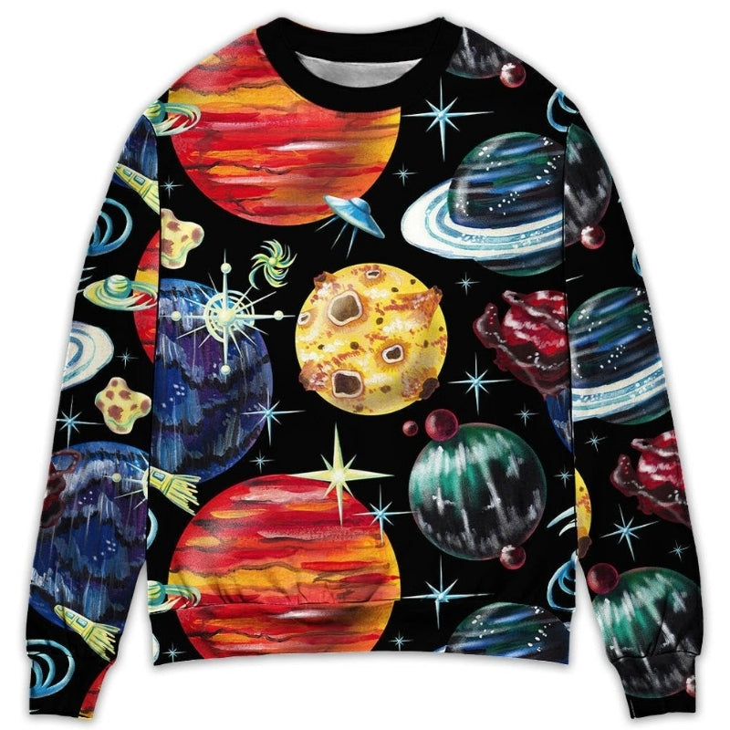 Planet Black Cosmic Sweater For Outdoor Events Weekend Trips And Relaxed Casual Wear