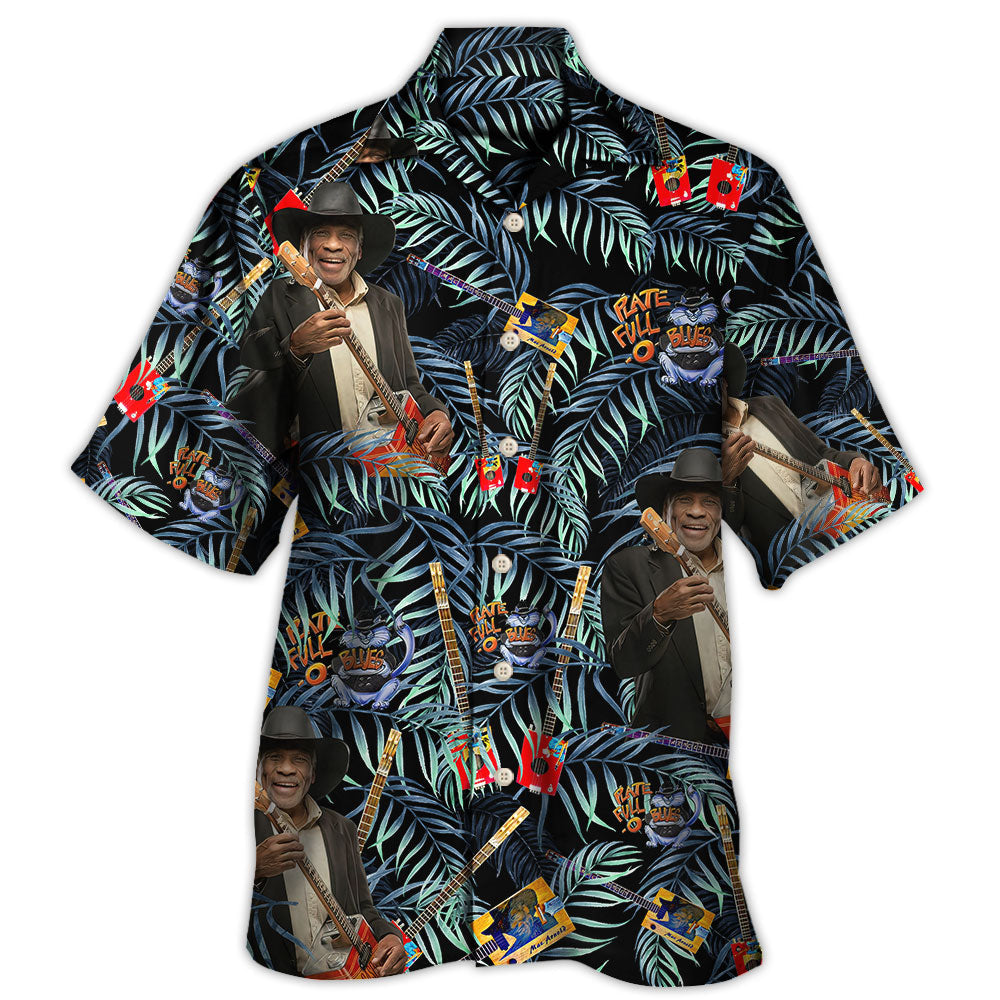 Vintage Guitar Blues Music Hawaiian Shirt For Summer Vacation And Beach Travel