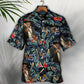 Vintage Guitar Blues Music Hawaiian Shirt Pattern View For Relaxed Warm Weather Outfits