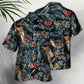 Vintage Guitar Blues Music Hawaiian Shirt Artwork Detail For Resort Trips And Outdoor Activities