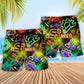 Neon Plumber Beach Shorts Pattern Detail For Summer Adventures And Distinctive Seasonal Style